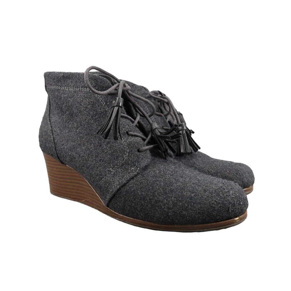 Dr Scholls Shoes Womens 8 Booties Wedge Kennedy Lace Up Comfort Chukka Charcoal